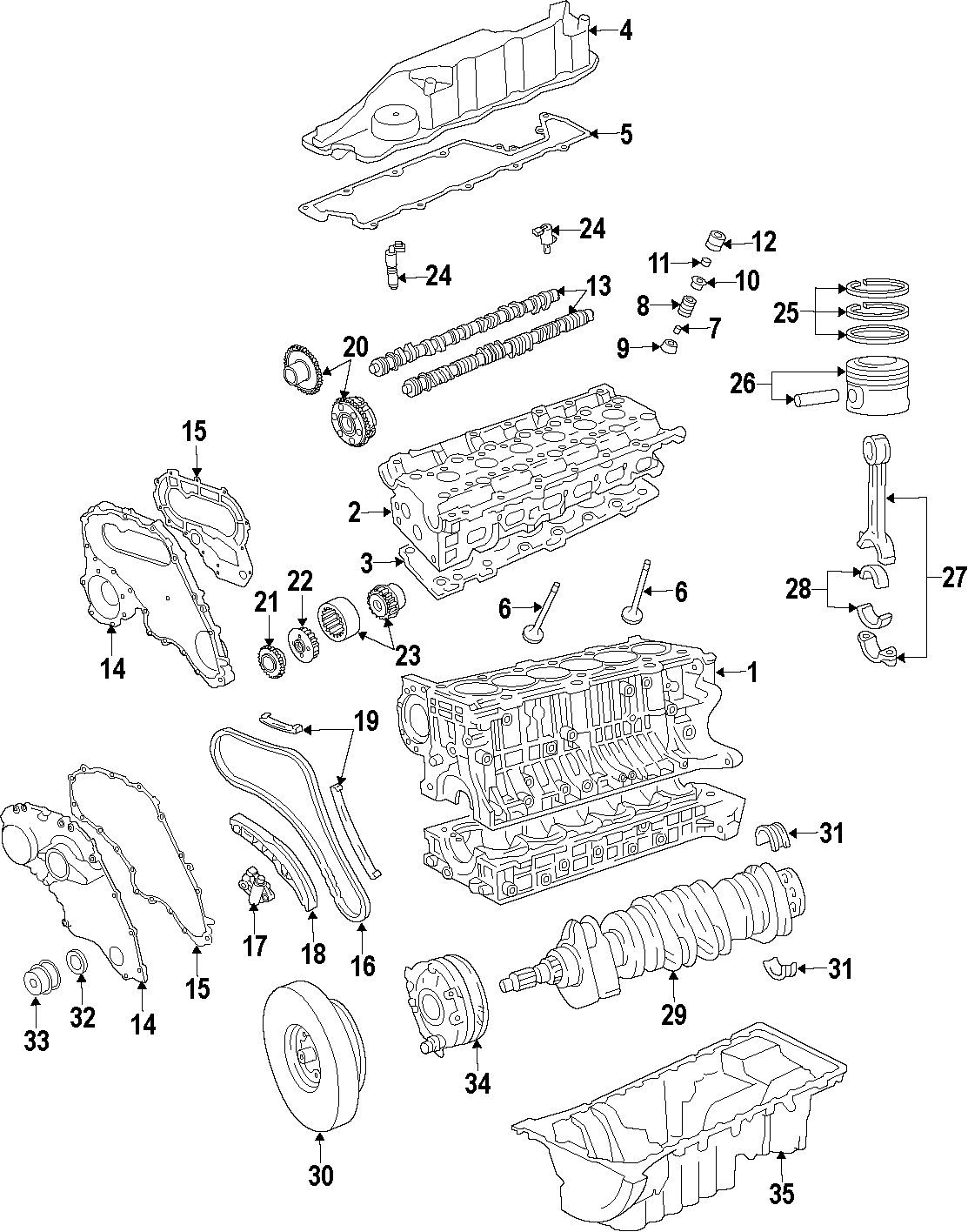 24CAMSHAFT & TIMING. CRANKSHAFT & BEARINGS. CYLINDER HEAD & VALVES. LUBRICATION. MOUNTS. PISTONS. RINGS & BEARINGS.https://images.simplepart.com/images/parts/motor/fullsize/F532040.png