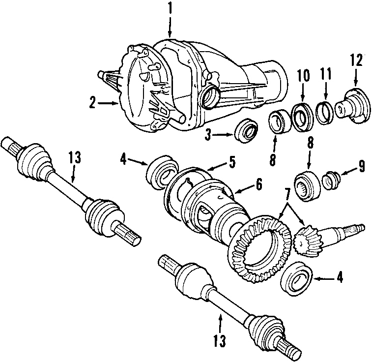 13REAR AXLE. DIFFERENTIAL. DRIVE AXLES. PROPELLER SHAFT.https://images.simplepart.com/images/parts/motor/fullsize/F537090.png