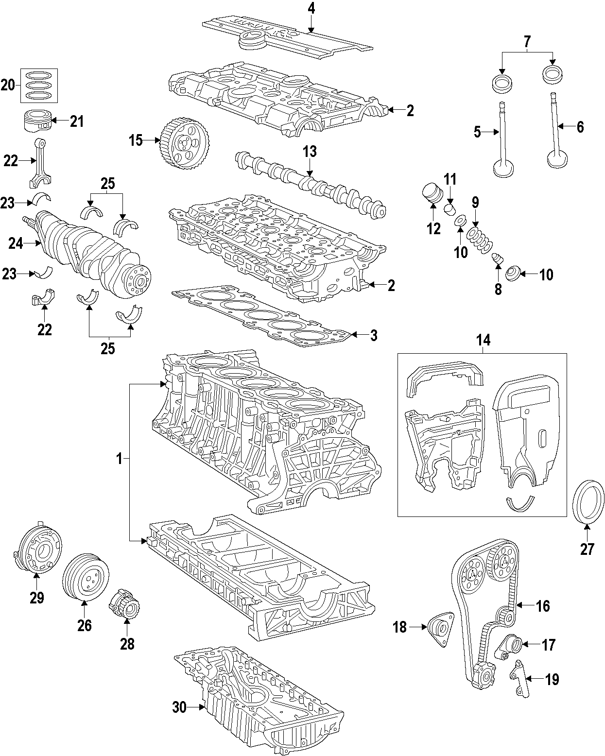 19CAMSHAFT & TIMING. CRANKSHAFT & BEARINGS. CYLINDER HEAD & VALVES. LUBRICATION. MOUNTS. PISTONS. RINGS & BEARINGS.https://images.simplepart.com/images/parts/motor/fullsize/F54A035.png