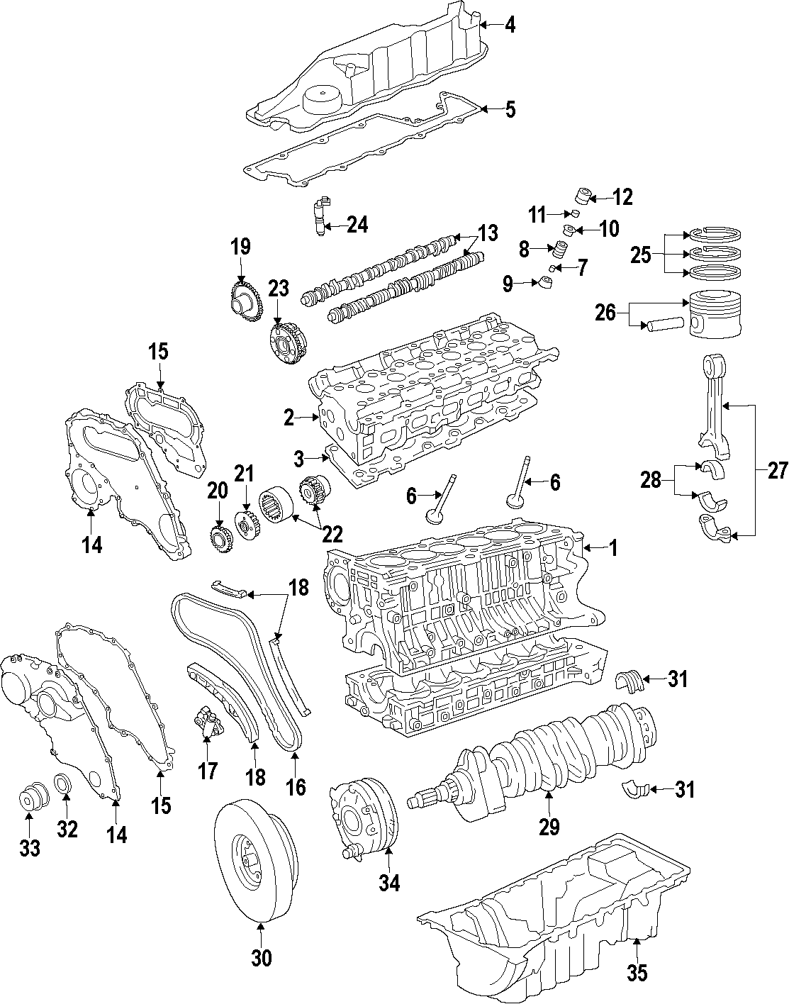 24CAMSHAFT & TIMING. CRANKSHAFT & BEARINGS. CYLINDER HEAD & VALVES. LUBRICATION. MOUNTS. PISTONS. RINGS & BEARINGS.https://images.simplepart.com/images/parts/motor/fullsize/F54A040.png