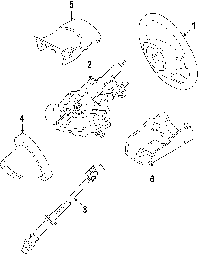 Diagram STEERING COLUMN. STEERING WHEEL. for your Ford Fiesta  