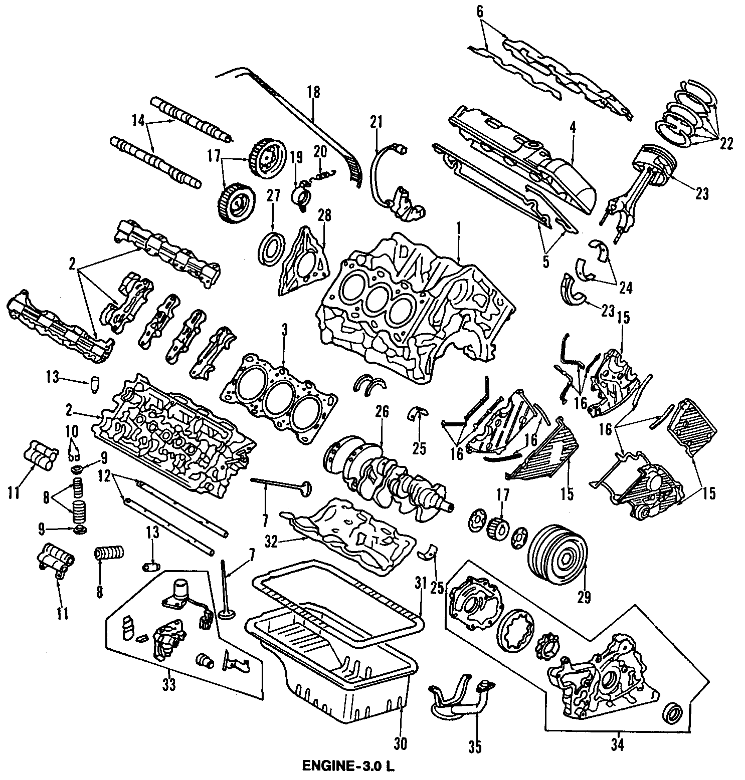 15CAMSHAFT & TIMING. CRANKSHAFT & BEARINGS. CYLINDER HEAD & VALVES. LUBRICATION. MOUNTS. PISTONS. RINGS & BEARINGS.https://images.simplepart.com/images/parts/motor/fullsize/F611040.png