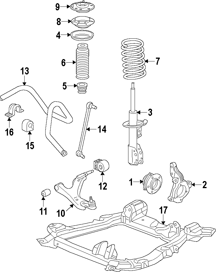 6FRONT SUSPENSION. LOWER CONTROL ARM. RIDE CONTROL. STABILIZER BAR. SUSPENSION COMPONENTS.https://images.simplepart.com/images/parts/motor/fullsize/F61A050.png