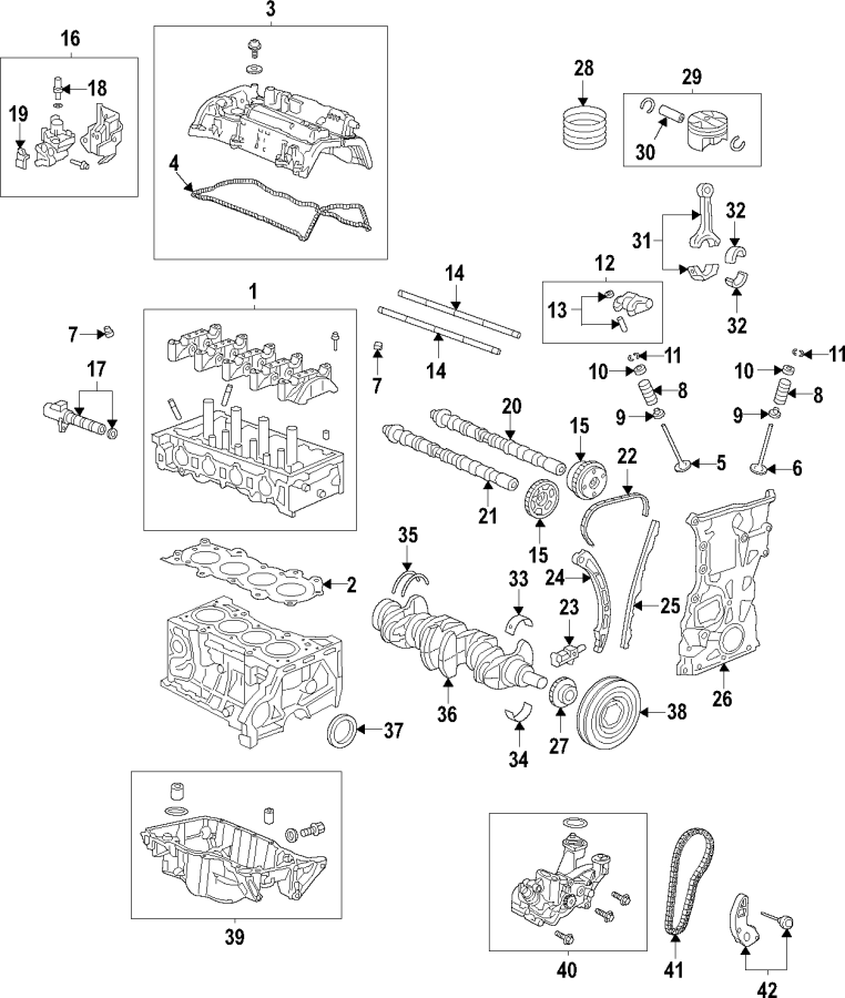 18Camshaft & timing. Crankshaft & bearings. Cylinder head & valves. Lubrication. Mounts. Pistons. Rings & bearings.https://images.simplepart.com/images/parts/motor/fullsize/F61C040.png