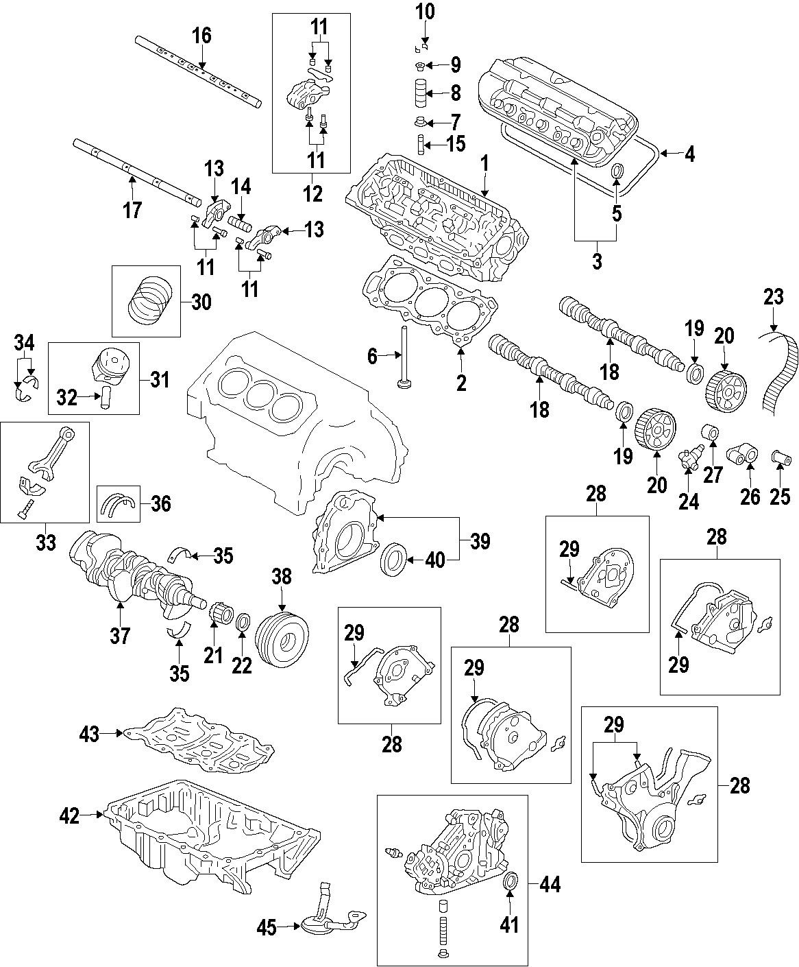 CAMSHAFT & TIMING. CRANKSHAFT & BEARINGS. CYLINDER HEAD & VALVES. LUBRICATION. MOUNTS. PISTONS. RINGS & BEARINGS.https://images.simplepart.com/images/parts/motor/fullsize/F61E040.png