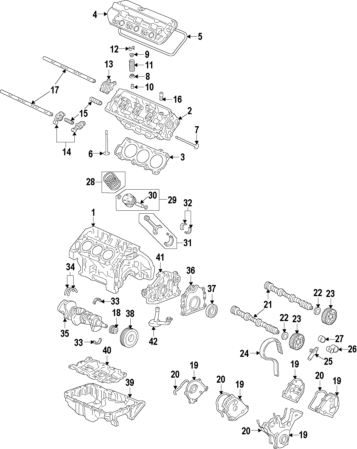 11CAMSHAFT & TIMING. CRANKSHAFT & BEARINGS. CYLINDER HEAD & VALVES. LUBRICATION. MOUNTS. PISTONS. RINGS & BEARINGS.https://images.simplepart.com/images/parts/motor/fullsize/F631040.png