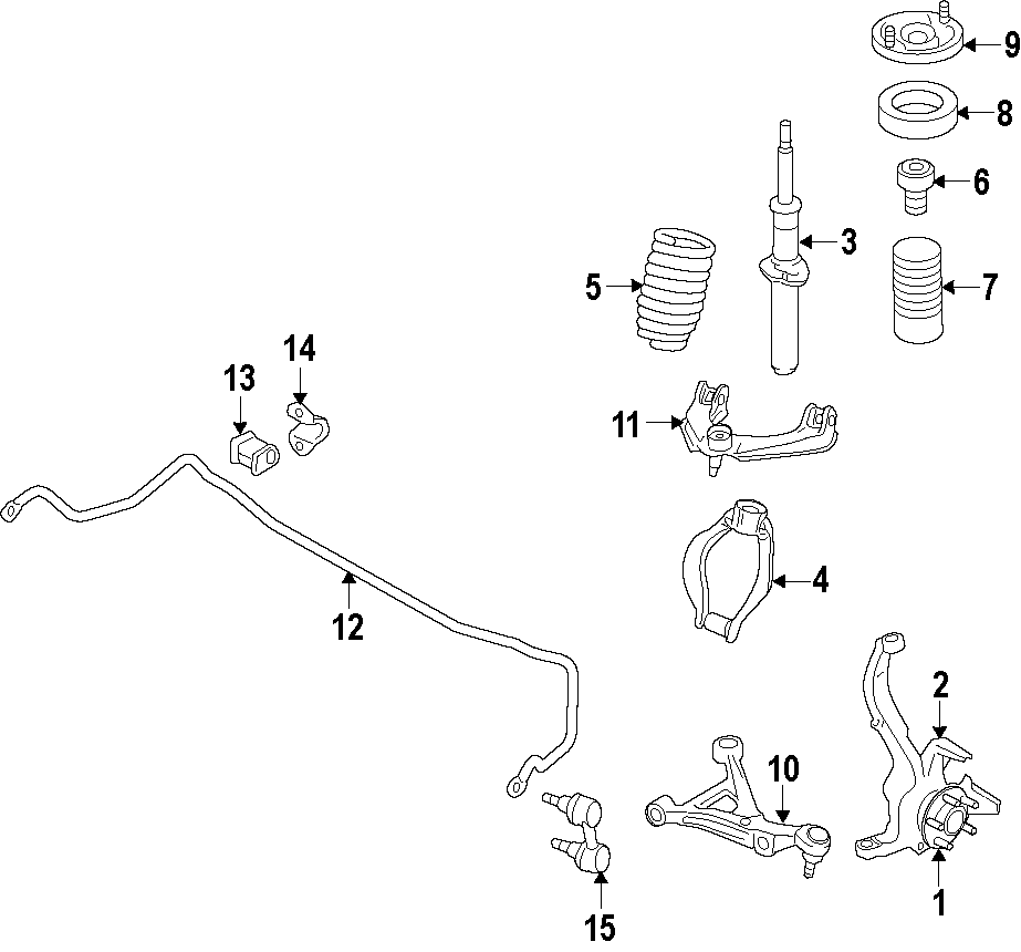 15FRONT SUSPENSION. LOWER CONTROL ARM. STABILIZER BAR. SUSPENSION COMPONENTS. UPPER CONTROL ARM.https://images.simplepart.com/images/parts/motor/fullsize/F631050.png