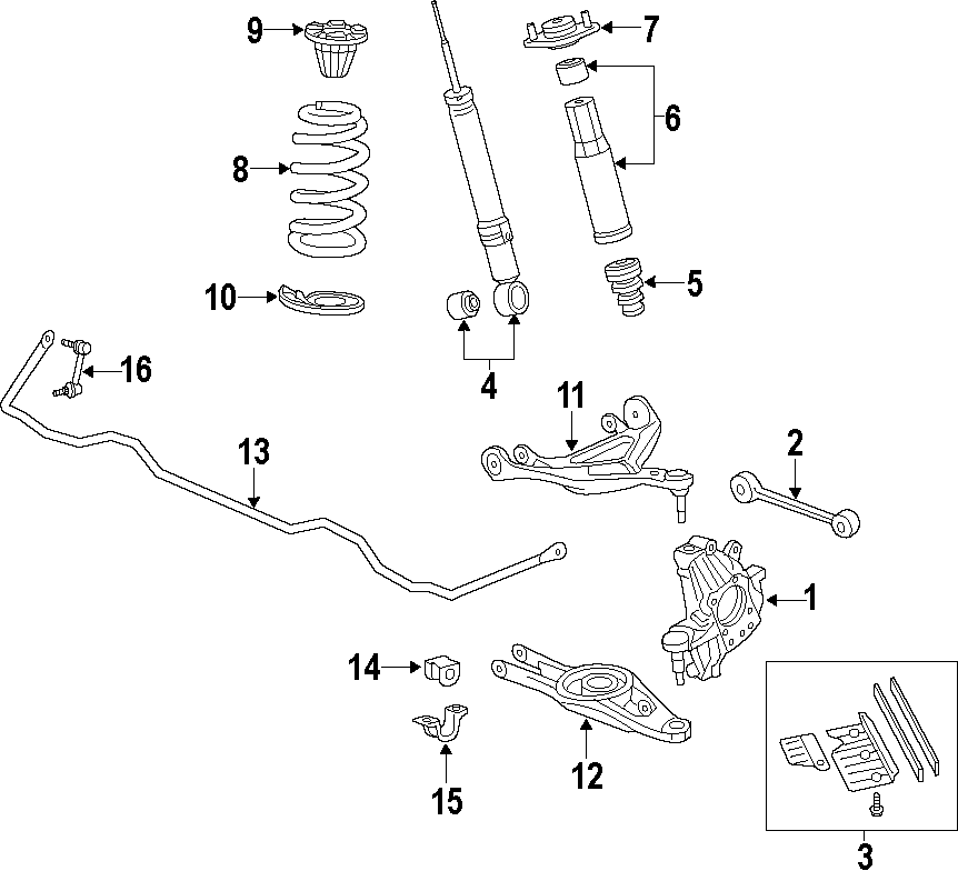 14REAR SUSPENSION. LOWER CONTROL ARM. STABILIZER BAR. SUSPENSION COMPONENTS. UPPER CONTROL ARM.https://images.simplepart.com/images/parts/motor/fullsize/F631100.png