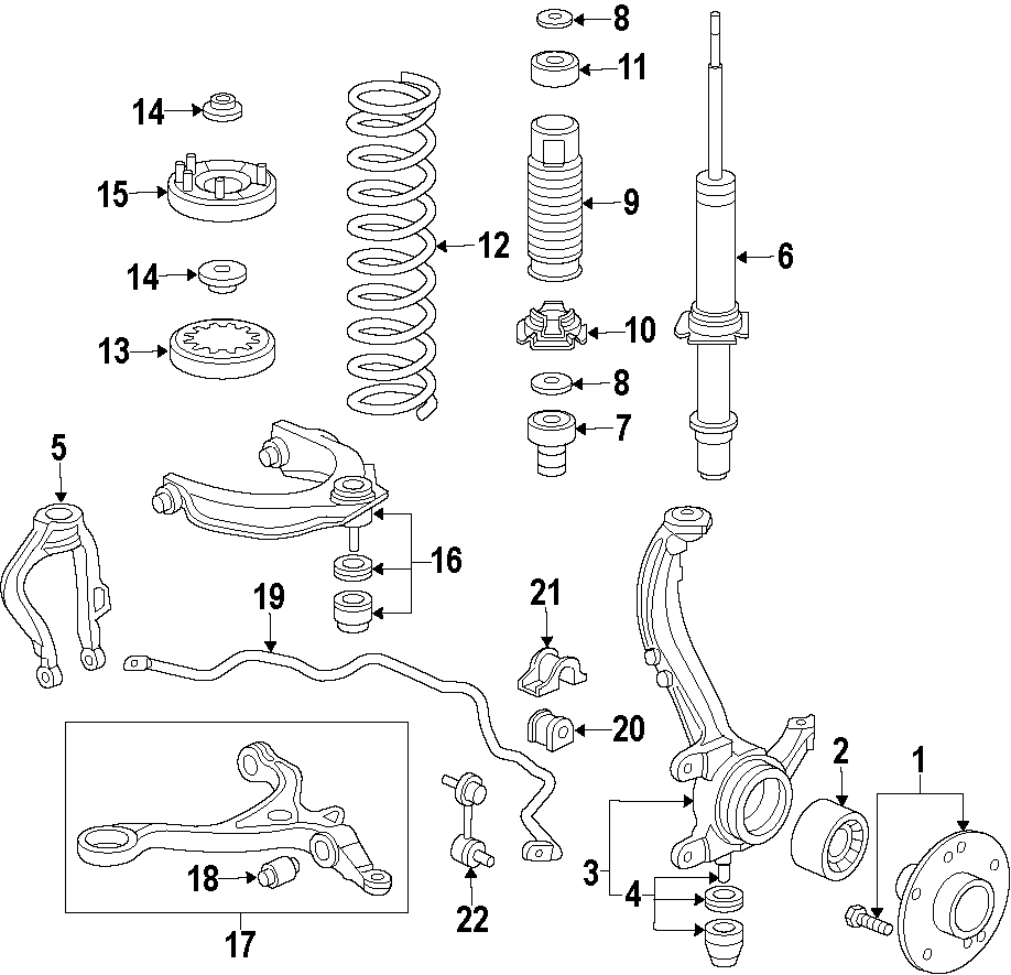 FRONT SUSPENSION. LOWER CONTROL ARM. STABILIZER BAR. SUSPENSION COMPONENTS. UPPER CONTROL ARM.