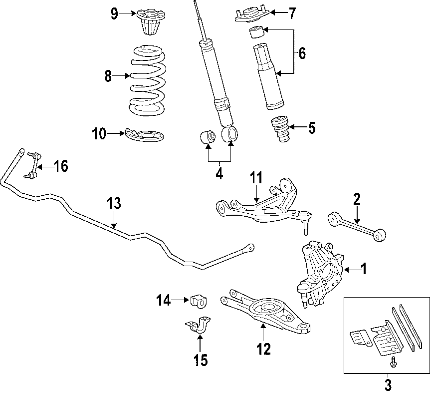 16REAR SUSPENSION. LOWER CONTROL ARM. STABILIZER BAR. SUSPENSION COMPONENTS. UPPER CONTROL ARM.https://images.simplepart.com/images/parts/motor/fullsize/F638100.png