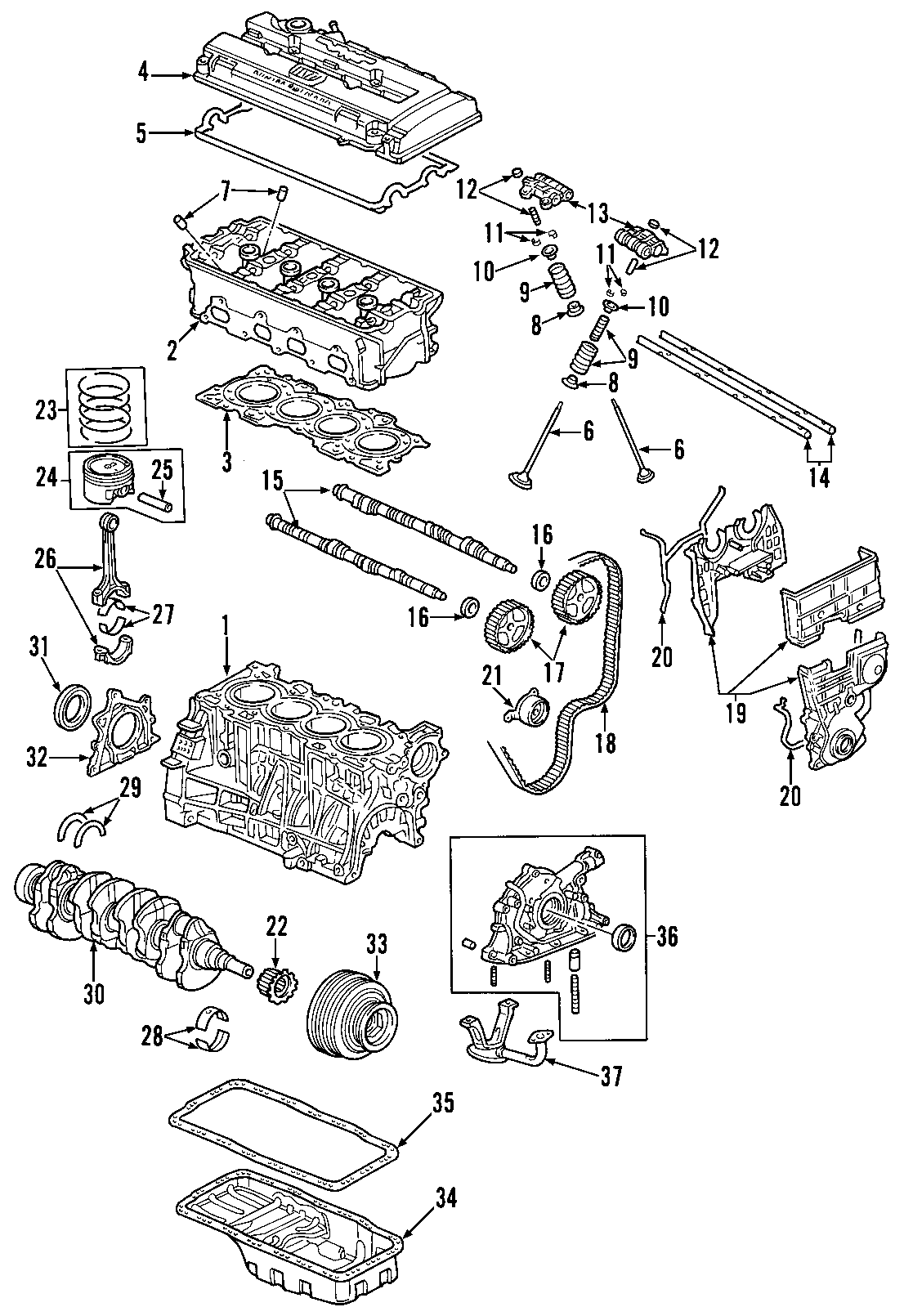 37CAMSHAFT & TIMING. CRANKSHAFT & BEARINGS. CYLINDER HEAD & VALVES. LUBRICATION. MOUNTS. PISTONS. RINGS & BEARINGS.https://images.simplepart.com/images/parts/motor/fullsize/F642045.png