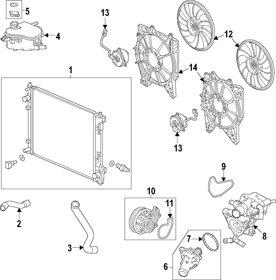 6Cooling system. Cooling fan. Radiator. Water pump.https://images.simplepart.com/images/parts/motor/fullsize/F64L045.png