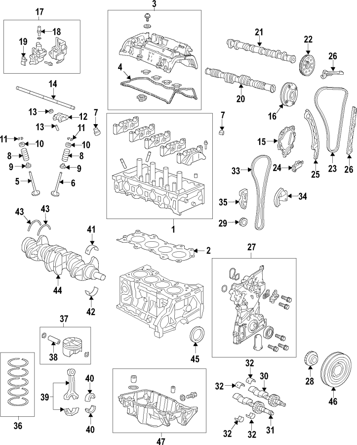 38Camshaft & timing. Crankshaft & bearings. Cylinder head & valves. Lubrication. Mounts. Pistons. Rings & bearings.https://images.simplepart.com/images/parts/motor/fullsize/F64O045.png