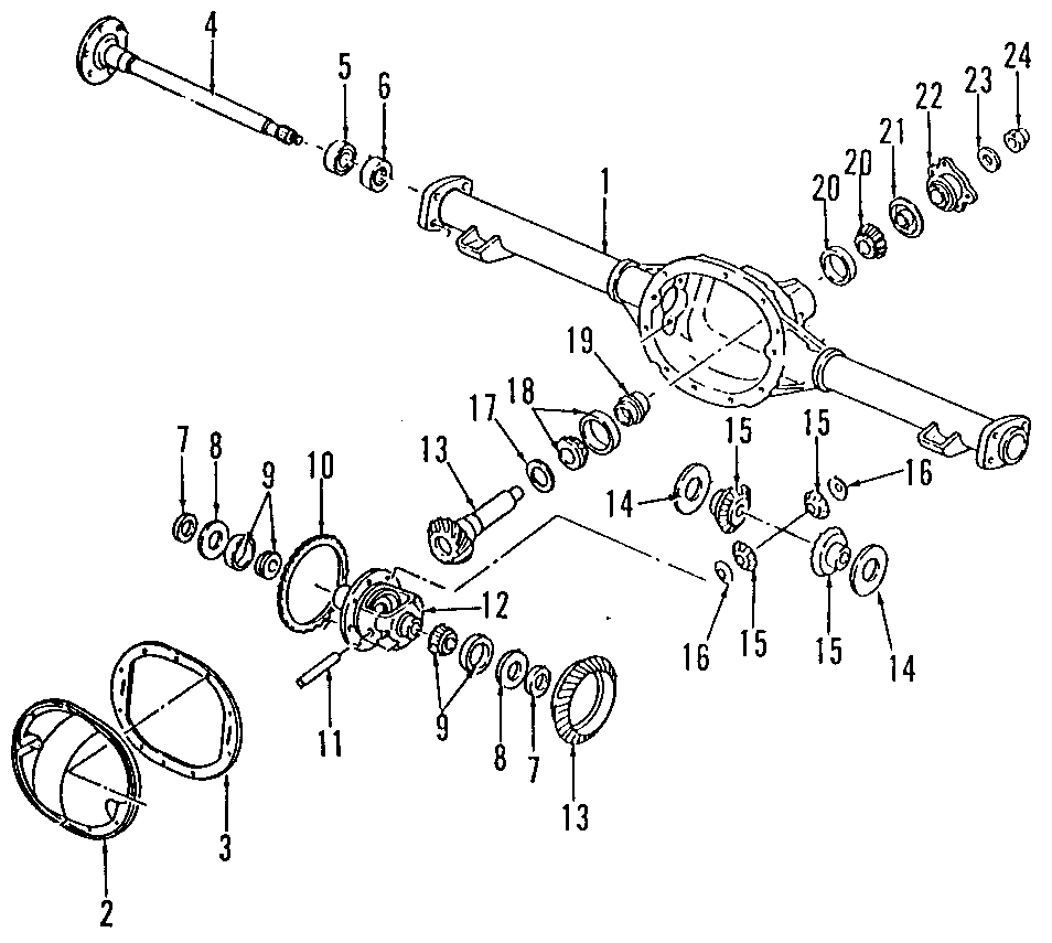 REAR AXLE. DIFFERENTIAL. PROPELLER SHAFT.