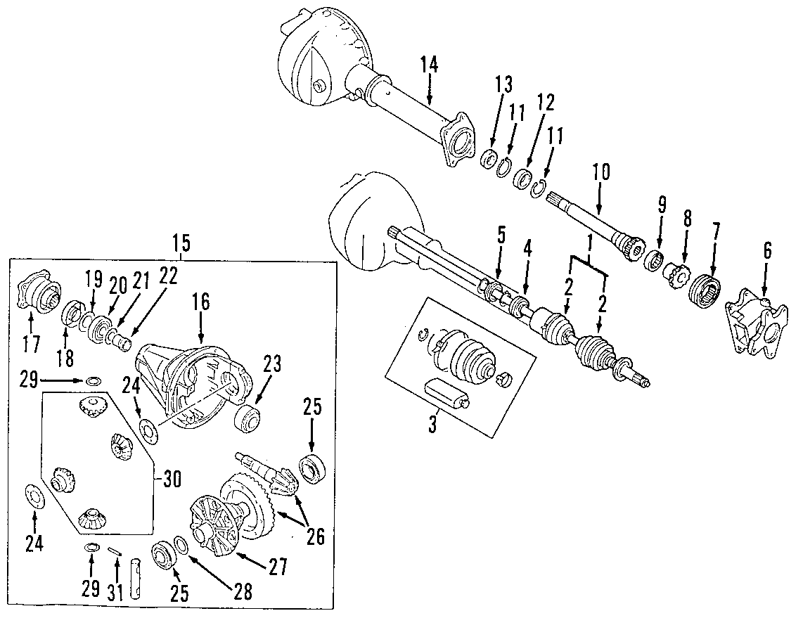 11DRIVE AXLES. AXLE SHAFTS & JOINTS. DIFFERENTIAL. FRONT AXLE. PROPELLER SHAFT.https://images.simplepart.com/images/parts/motor/fullsize/F655060.png