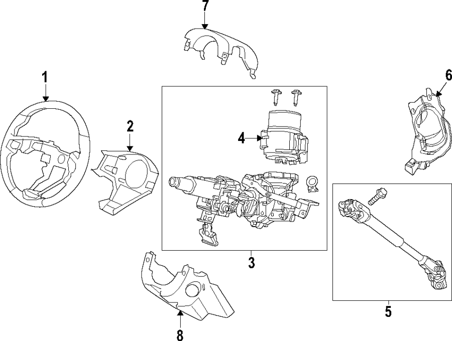 STEERING COLUMN. STEERING WHEEL.