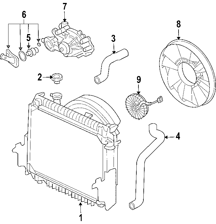 9COOLING SYSTEM. COOLING FAN. RADIATOR. WATER PUMP.https://images.simplepart.com/images/parts/motor/fullsize/F671120.png