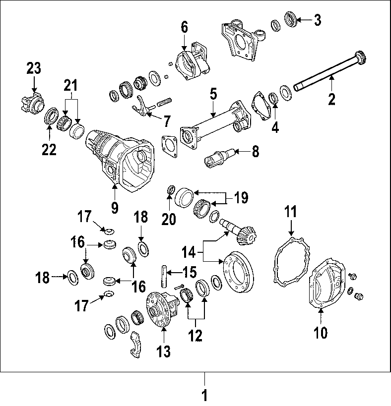 21DRIVE AXLES. AXLE SHAFTS & JOINTS. DIFFERENTIAL. FRONT AXLE. PROPELLER SHAFT.https://images.simplepart.com/images/parts/motor/fullsize/F672060.png