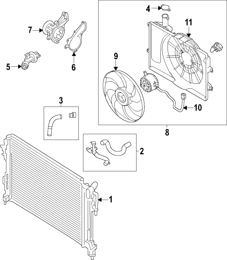 8Cooling system. Cooling fan. Radiator. Water pump.https://images.simplepart.com/images/parts/motor/fullsize/F67C040.png