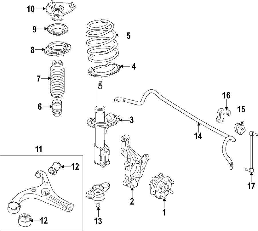 16FRONT SUSPENSION. LOWER CONTROL ARM. STABILIZER BAR. SUSPENSION COMPONENTS.https://images.simplepart.com/images/parts/motor/fullsize/F67F030.png