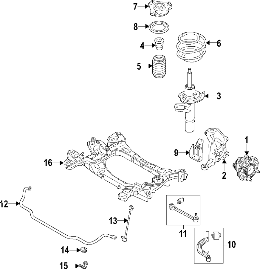 2023 Kia Soul Suspension Subframe Crossmember (Front). AWD 62410J5500