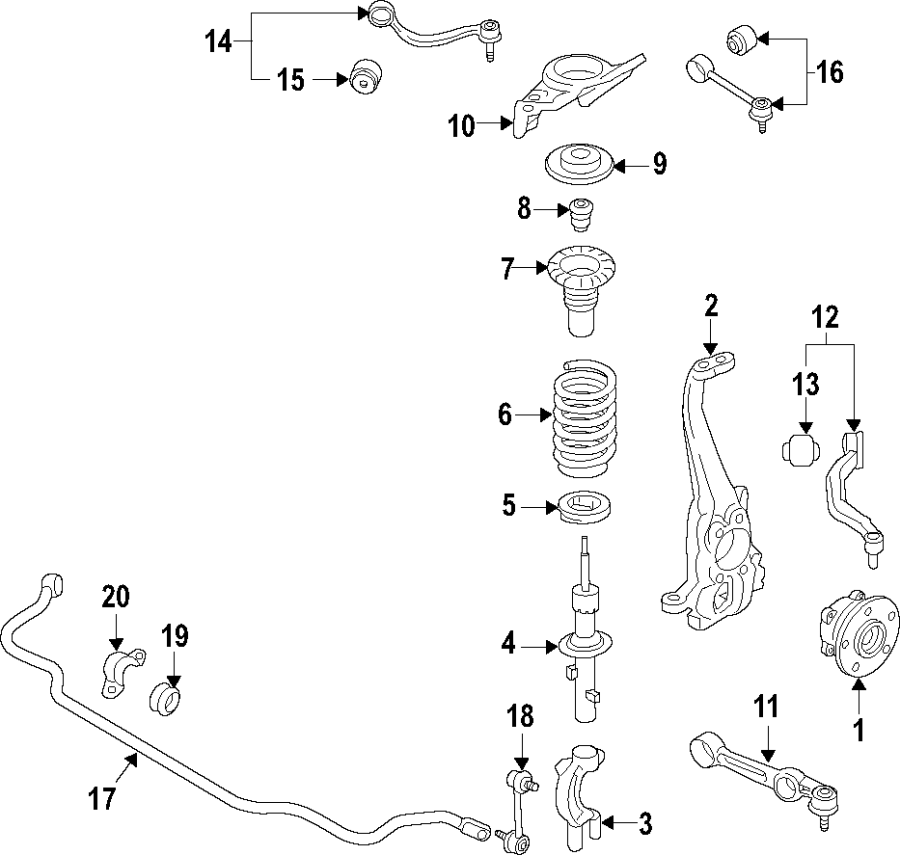 15FRONT SUSPENSION. LOWER CONTROL ARM. STABILIZER BAR. SUSPENSION COMPONENTS. UPPER CONTROL ARM.https://images.simplepart.com/images/parts/motor/fullsize/F67M030.png