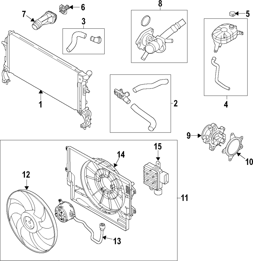 14Cooling system. Cooling fan. Water pump.https://images.simplepart.com/images/parts/motor/fullsize/F67N025.png