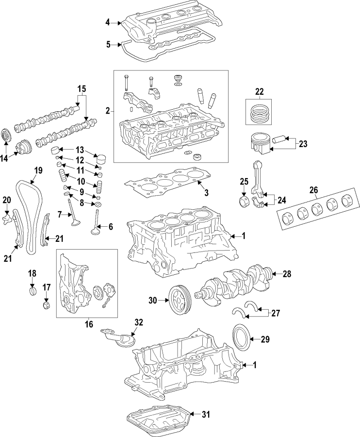 27Camshaft & timing. Crankshaft & bearings. Cylinder head & valves. Lubrication. Mounts. Pistons. Rings & bearings.https://images.simplepart.com/images/parts/motor/fullsize/F67N035.png