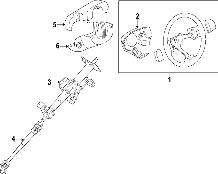 Diagram STEERING COLUMN. STEERING WHEEL. for your 2022 Kia Seltos   