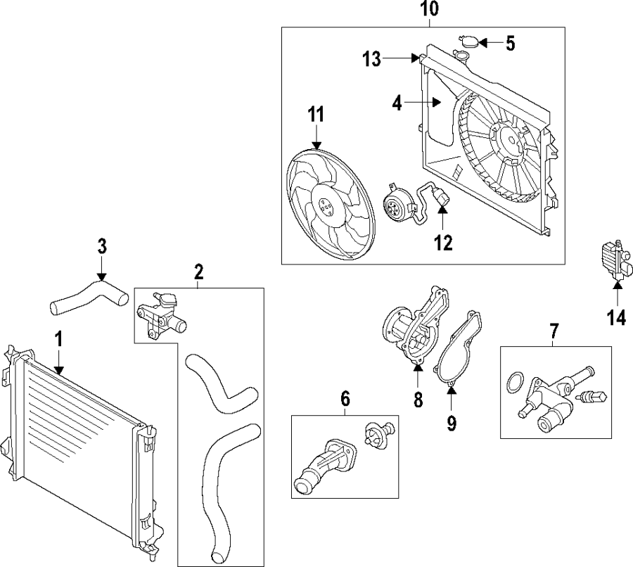 14Cooling system. Cooling fan. Water pump.https://images.simplepart.com/images/parts/motor/fullsize/F67P020.png