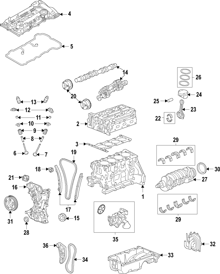 34Camshaft & timing. Crankshaft & bearings. Cylinder head & valves. Lubrication. Mounts. Pistons. Rings & bearings.https://images.simplepart.com/images/parts/motor/fullsize/F67Q050.png