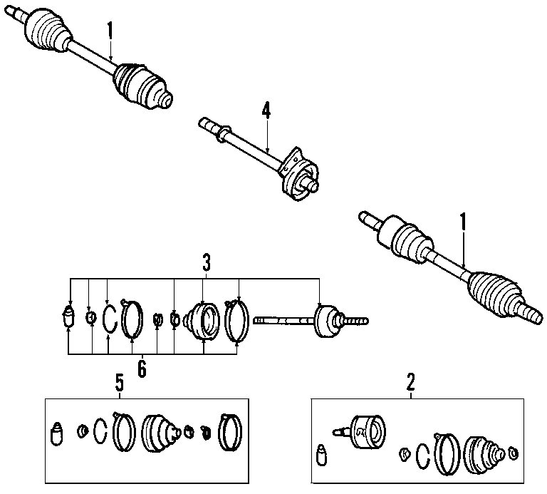 Diagram DRIVE AXLES. AXLE SHAFTS & JOINTS. for your Mazda Tribute  