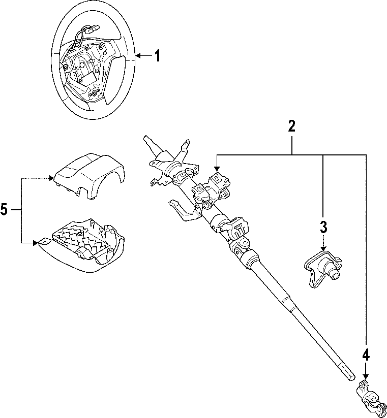 Diagram STEERING COLUMN. STEERING WHEEL. for your 2021 Mazda MX-5 Miata  Club Convertible 