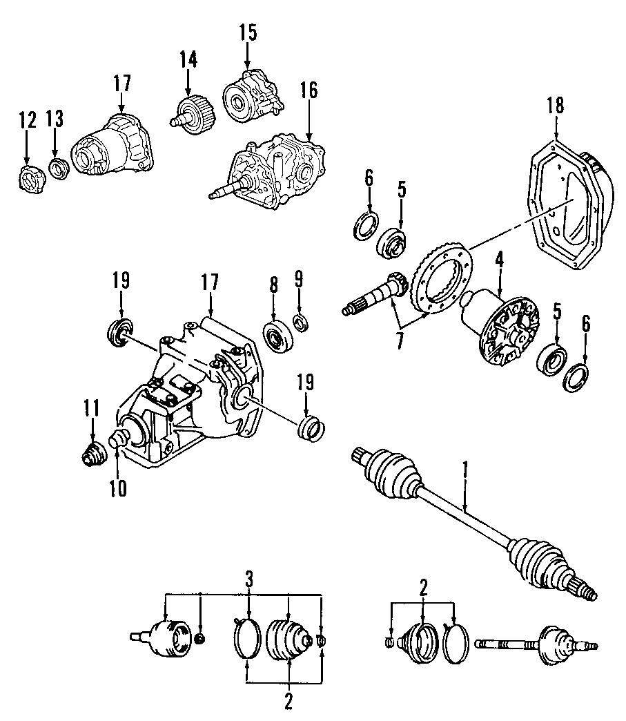 Diagram REAR AXLE. AXLE SHAFTS & JOINTS. DIFFERENTIAL. DRIVE AXLES. PROPELLER SHAFT. for your 2013 Mazda CX-5  Sport Sport Utility 