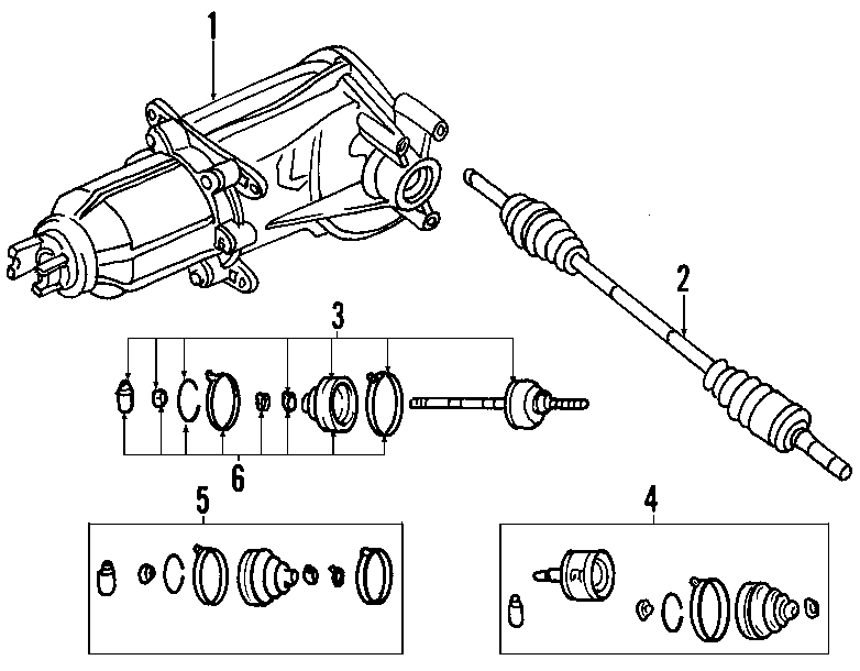 Diagram REAR AXLE. AXLE SHAFTS & JOINTS. DIFFERENTIAL. DRIVE AXLES ...