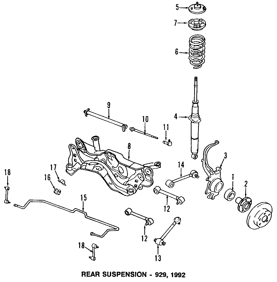 Diagram REAR SUSPENSION. STABILIZER BAR. SUSPENSION COMPONENTS. for your 2019 Mazda CX-5  Touring Sport Utility 