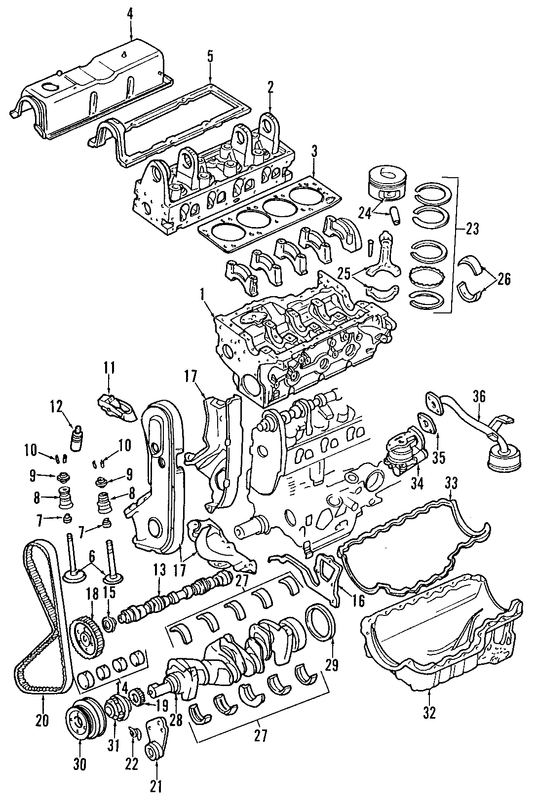 Diagram CAMSHAFT & TIMING. CRANKSHAFT & BEARINGS. CYLINDER HEAD & VALVES. LUBRICATION. MOUNTS. PISTONS. RINGS & BEARINGS. for your Mazda CX-7  