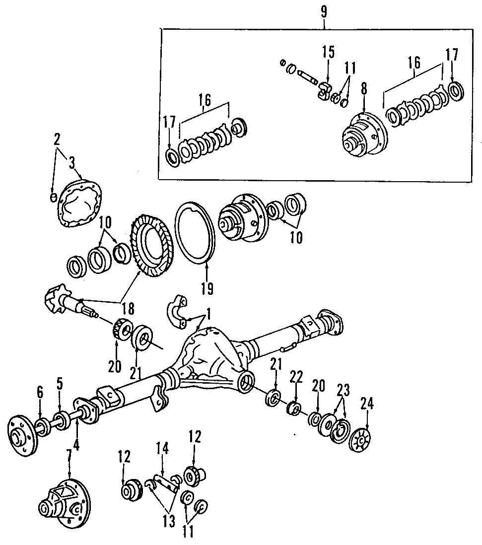 Diagram REAR AXLE. DIFFERENTIAL. PROPELLER SHAFT. for your Mazda B2300  