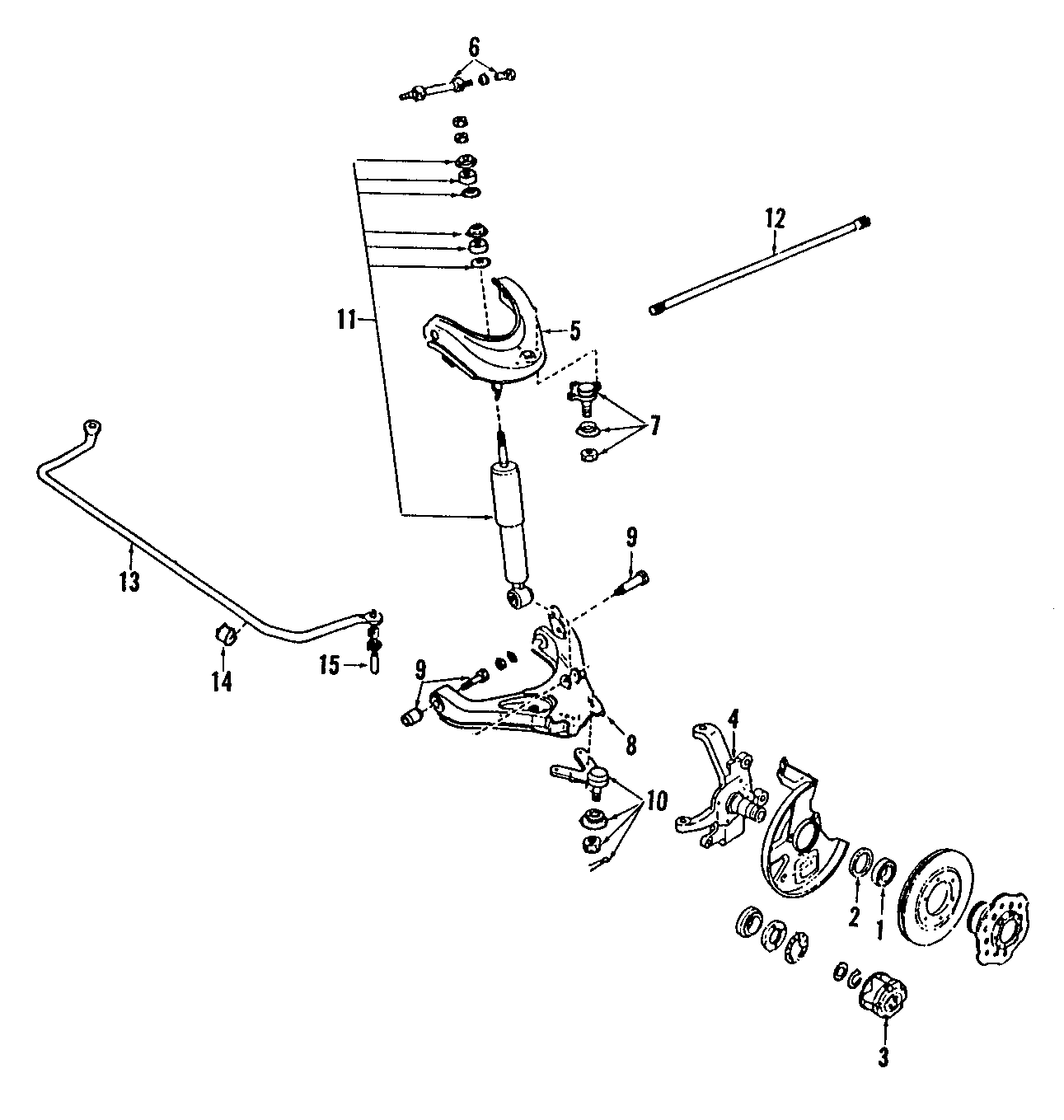 Diagram FRONT SUSPENSION. for your 1990 Mazda MX-6   