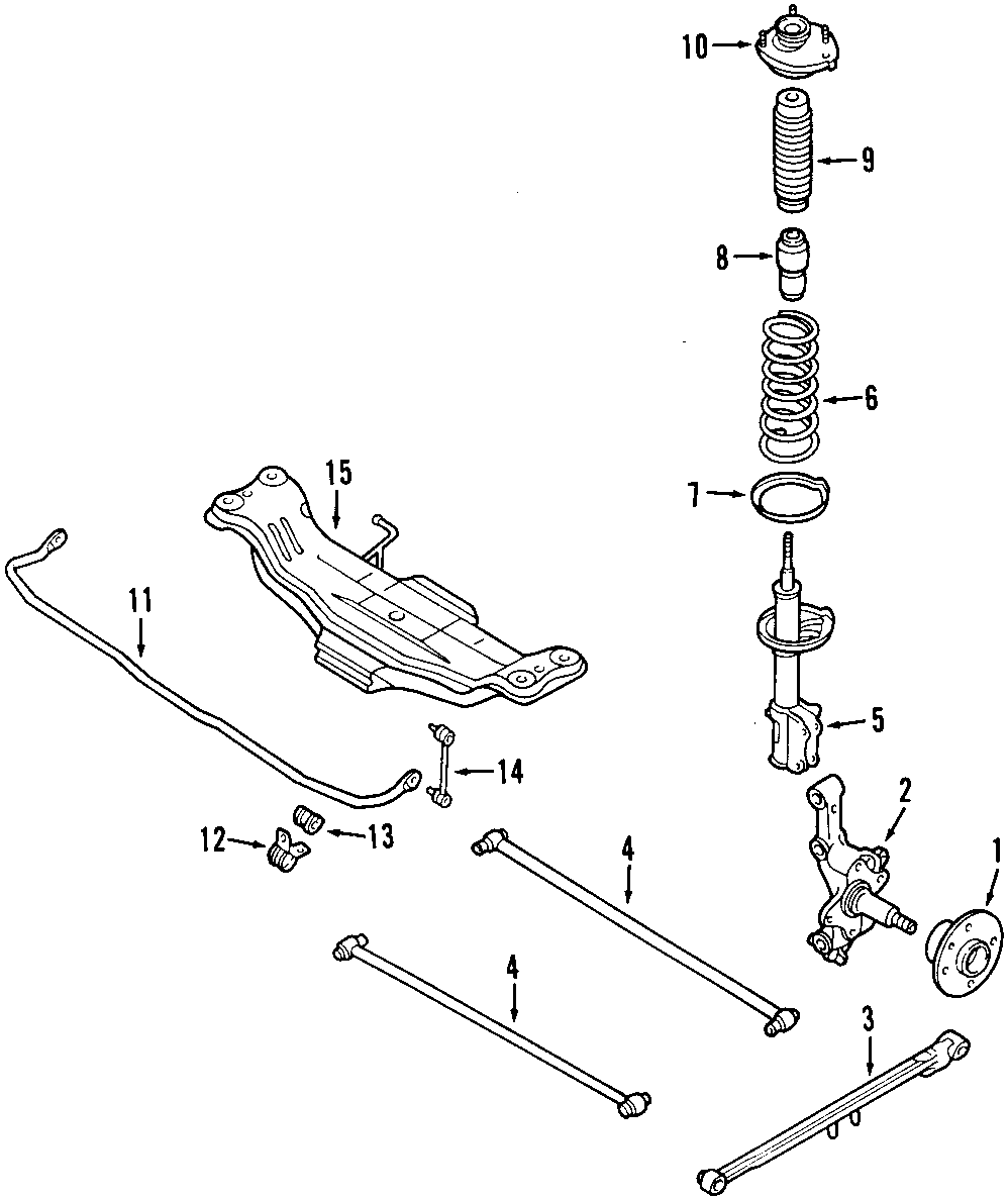 Diagram REAR SUSPENSION. STABILIZER BAR. SUSPENSION COMPONENTS. for your 2005 Mazda 3   