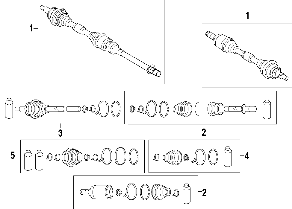 Diagram DRIVE AXLES. AXLE SHAFTS & JOINTS. for your 2024 Mazda CX-5   