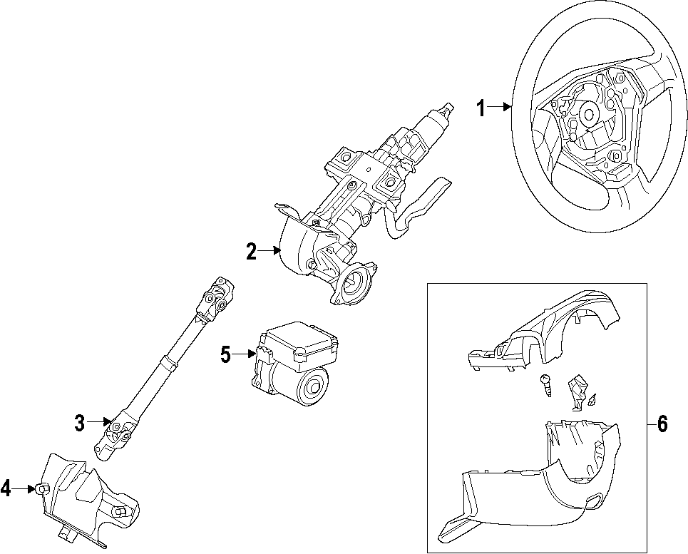 Diagram STEERING COLUMN. STEERING WHEEL. for your 2021 Mazda MX-5 Miata  Club Convertible 