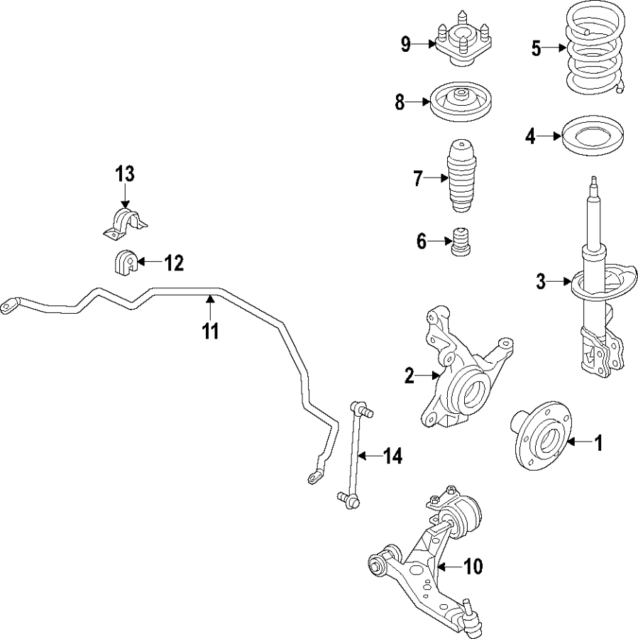 Diagram FRONT SUSPENSION. LOWER CONTROL ARM. STABILIZER BAR. SUSPENSION COMPONENTS. for your 2017 Mazda CX-5  Grand Touring Sport Utility 