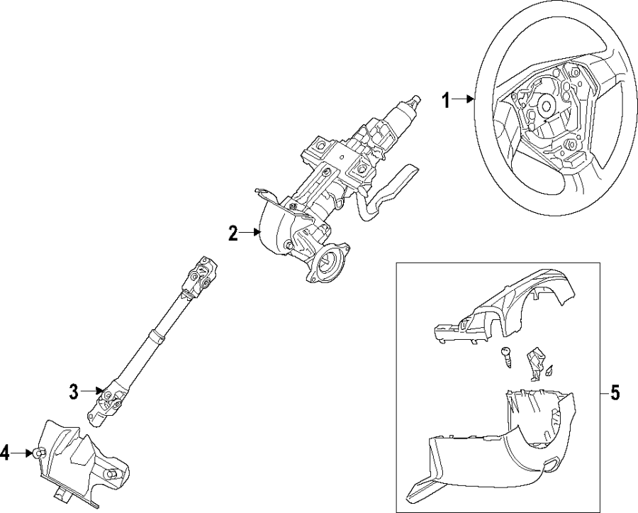 Diagram STEERING COLUMN. STEERING WHEEL. for your 2018 Mazda CX-5 2.5L SKYACTIV A/T FWD Grand Touring Sport Utility 