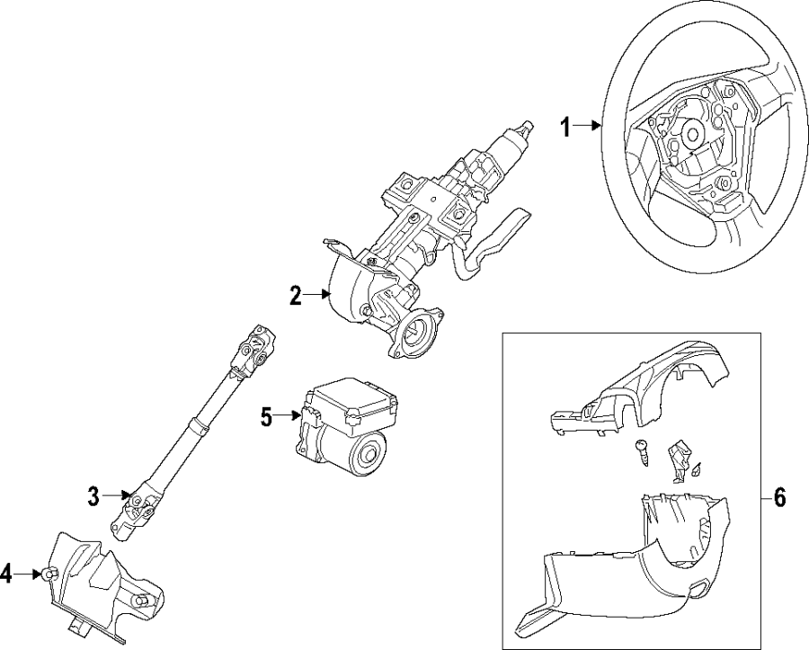 Diagram STEERING COLUMN. STEERING WHEEL. for your 2021 Mazda CX-5  Grand Touring Sport Utility 