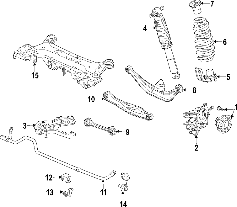 15REAR SUSPENSION. LOWER CONTROL ARM. STABILIZER BAR. SUSPENSION COMPONENTS. UPPER CONTROL ARM.https://images.simplepart.com/images/parts/motor/fullsize/F6A1090.png