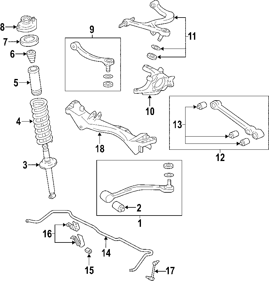 12REAR SUSPENSION. LOWER CONTROL ARM. STABILIZER BAR. SUSPENSION COMPONENTS. UPPER CONTROL ARM.https://images.simplepart.com/images/parts/motor/fullsize/F706095.png