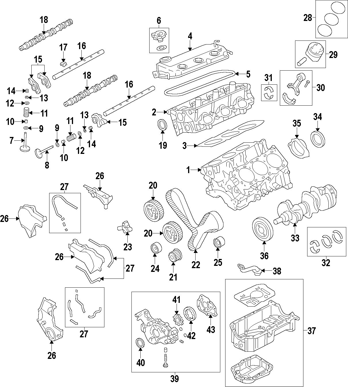 15CAMSHAFT & TIMING. CRANKSHAFT & BEARINGS. CYLINDER HEAD & VALVES. LUBRICATION. MOUNTS. PISTONS. RINGS & BEARINGS.https://images.simplepart.com/images/parts/motor/fullsize/F70A020.png