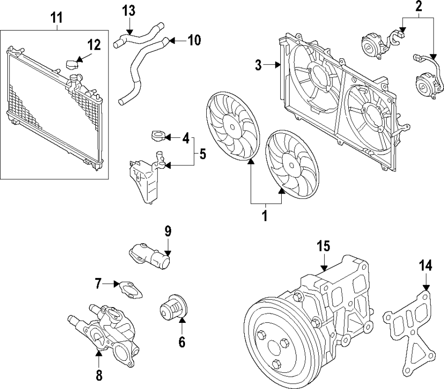 5Cooling system. Cooling fan. Radiator. Water pump.https://images.simplepart.com/images/parts/motor/fullsize/F70C140.png