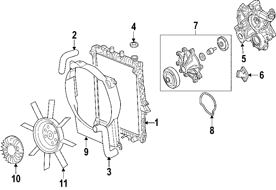 7COOLING SYSTEM. COOLING FAN. RADIATOR. WATER PUMP.https://images.simplepart.com/images/parts/motor/fullsize/F799010.png